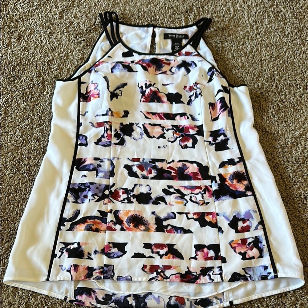 White House Black Market Multicolor Floral Sleeveless Blouse